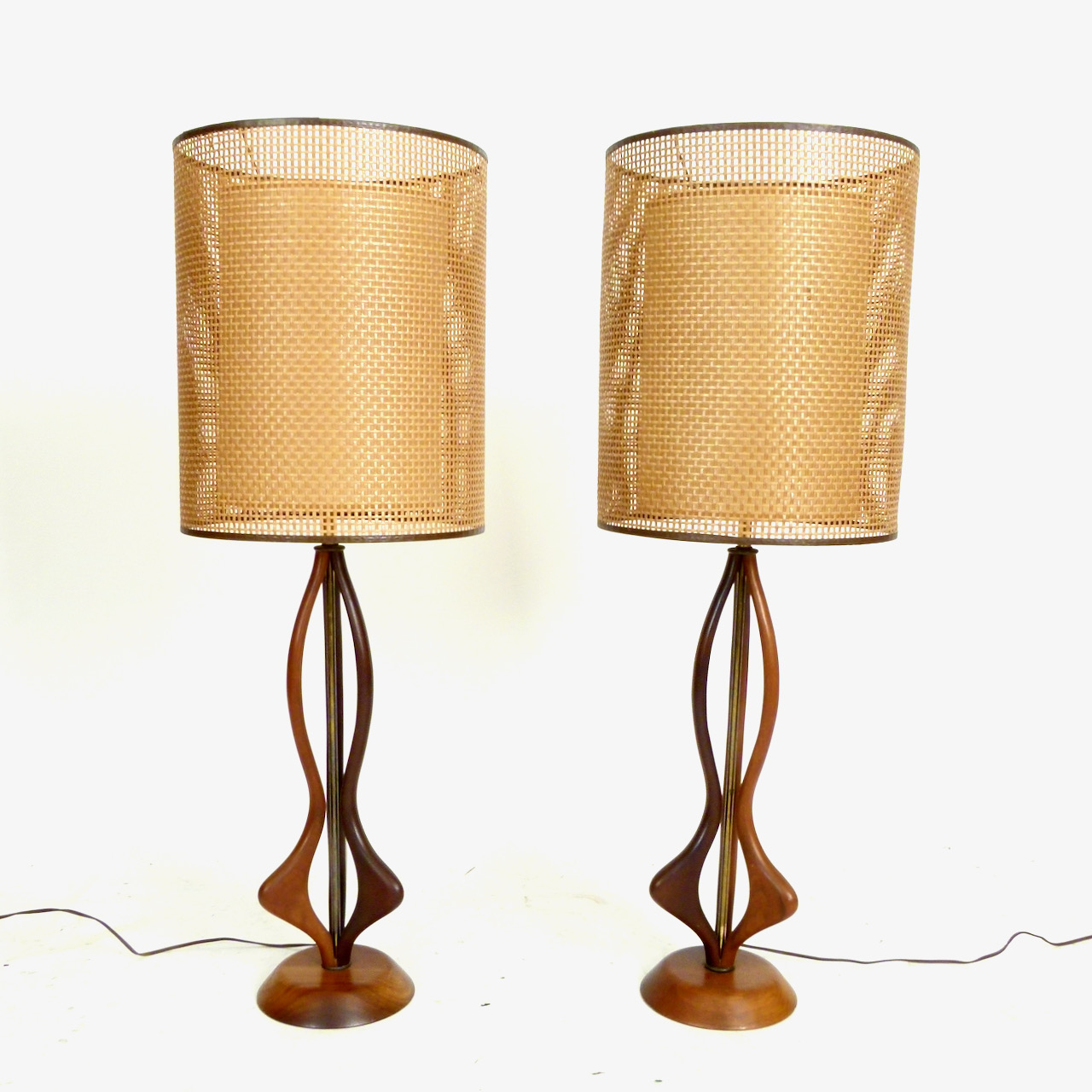 Pair of Sculptural Walnut Lamps by V H Woolums at City Issue Atlanta