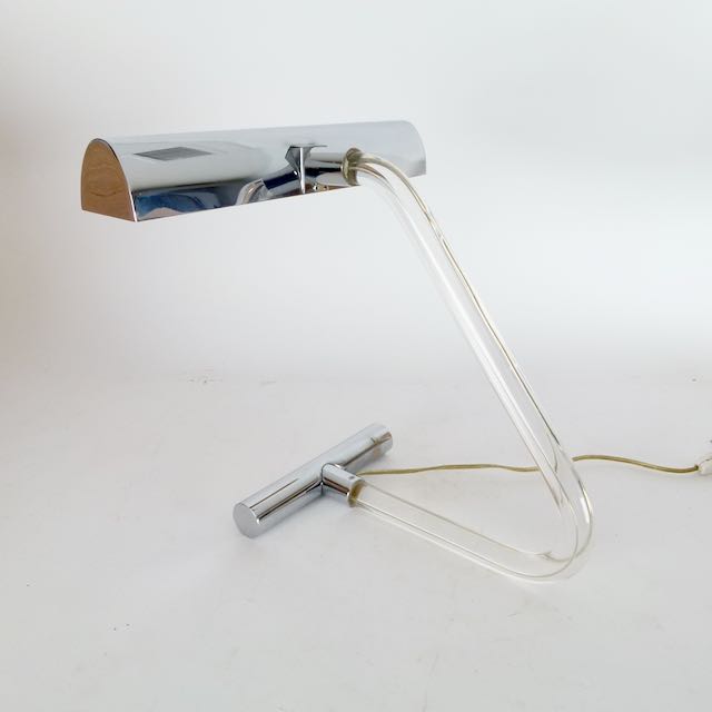 Lucite & Chrome Floor Lamp By Peter Hamburger for Kovacs - Ruby Lane