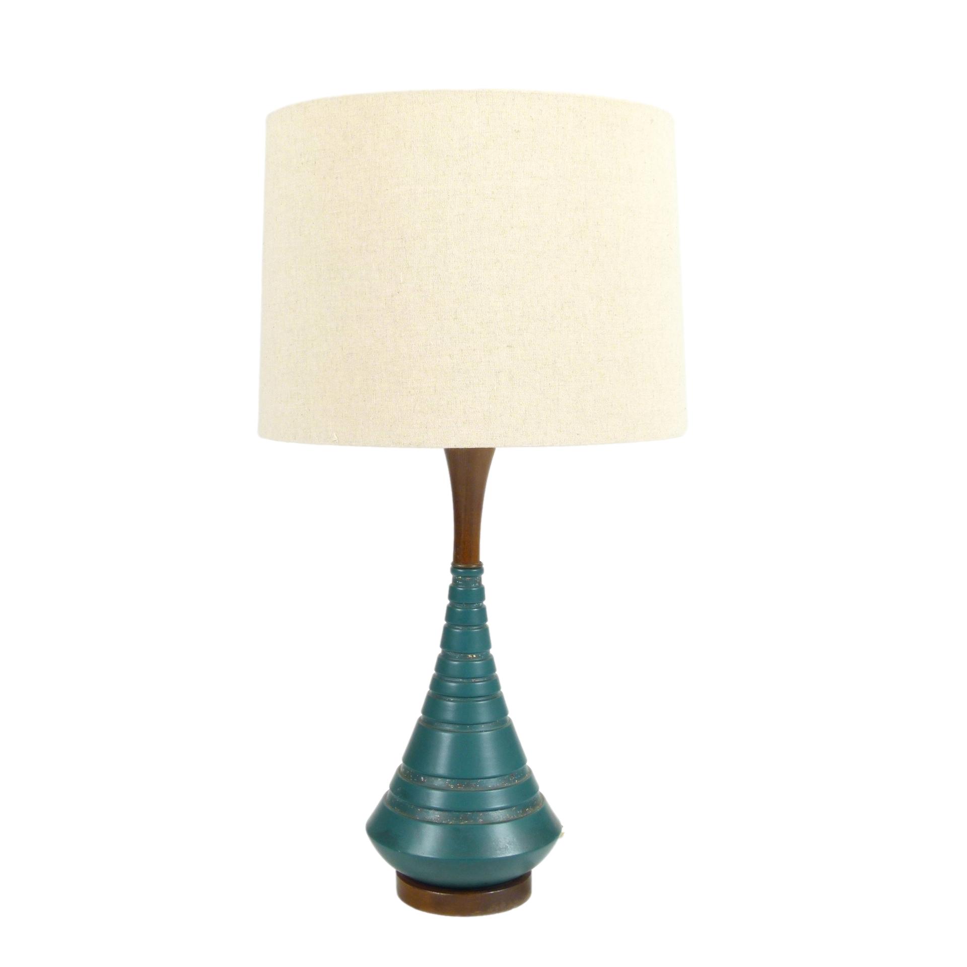 Petite Ceramic and Walnut Table Lamp at City Issue Atlanta