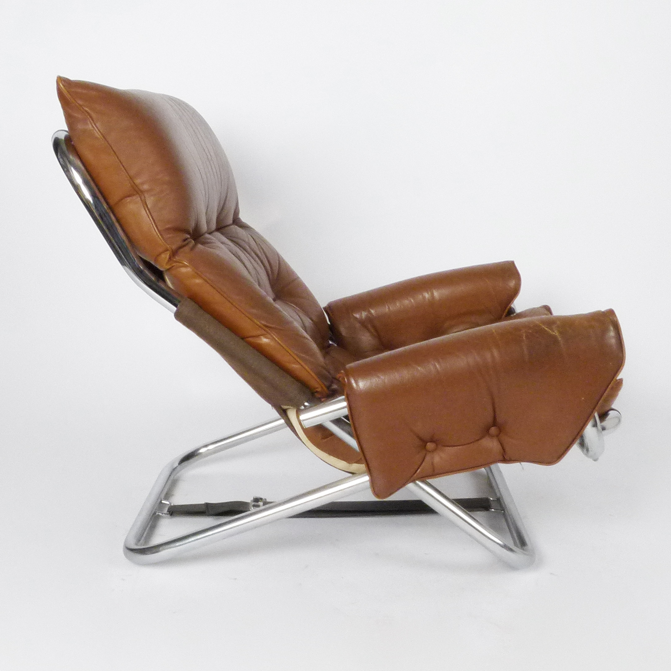 Leather & Chrome Lounge Chair & Ottoman SOLD 18 at City Issue Atlanta