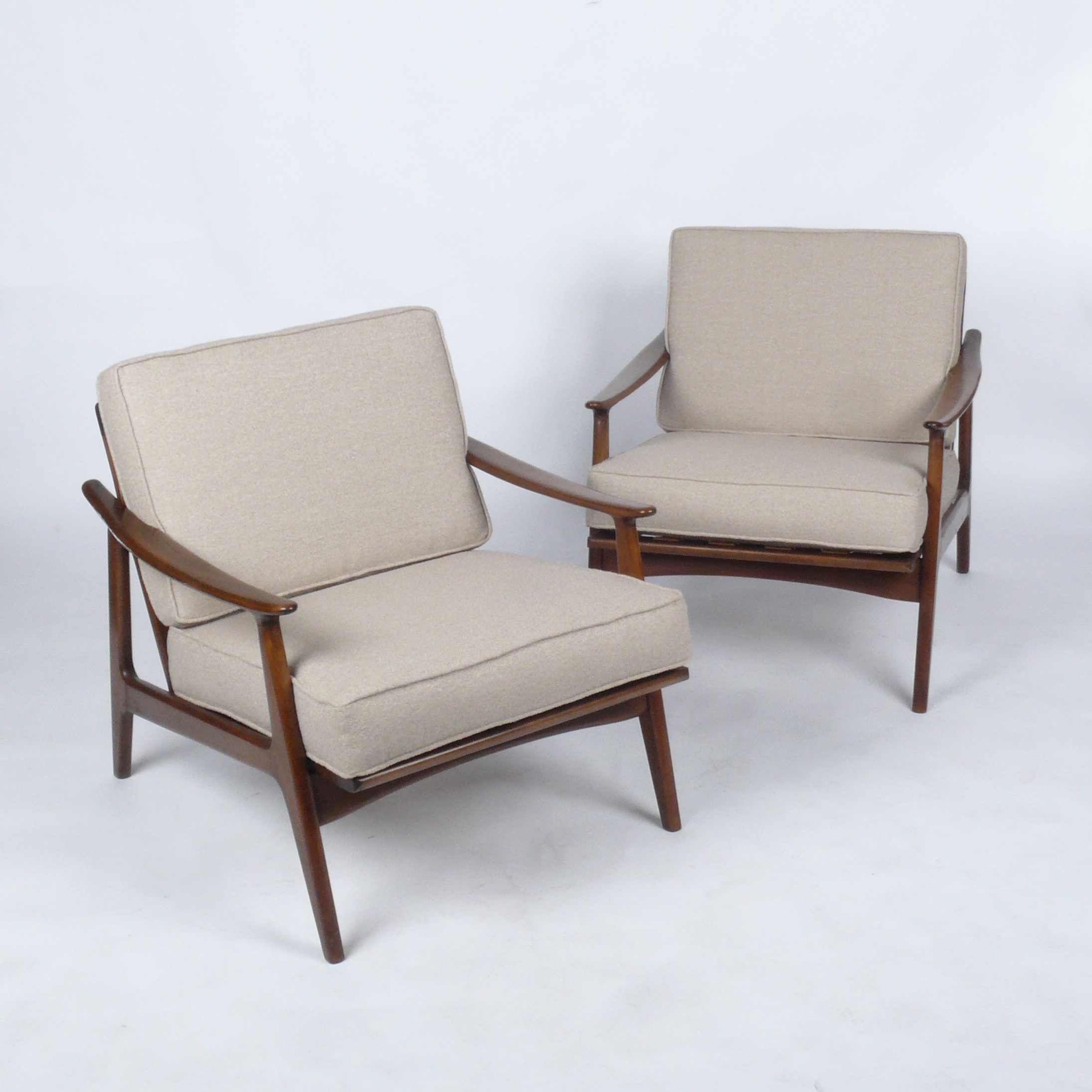 Pair of Walnut Open Frame Armchairs SOLD at City Issue Atlanta