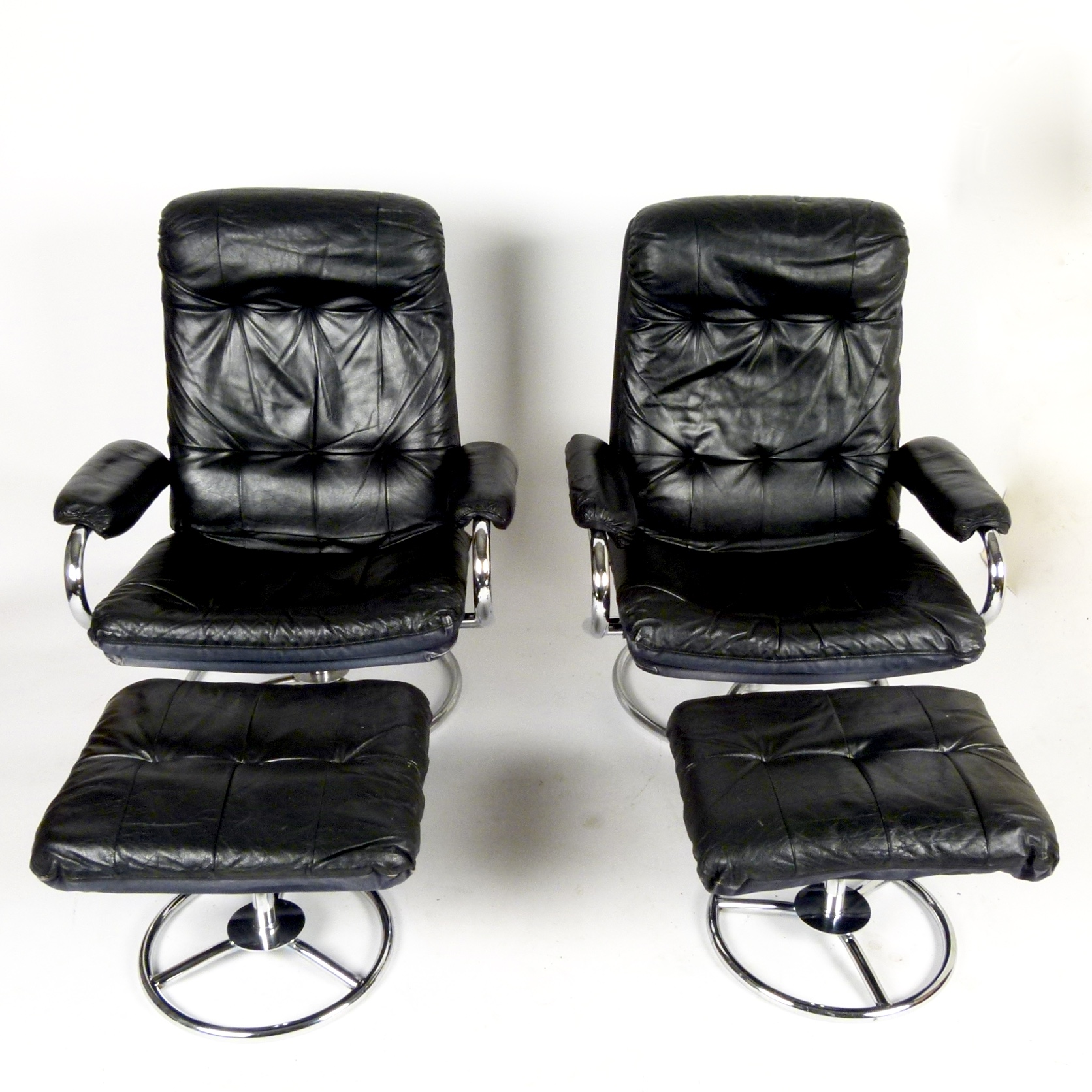 Reclining Leather Lounge Chair With Ottoman at City Issue Atlanta