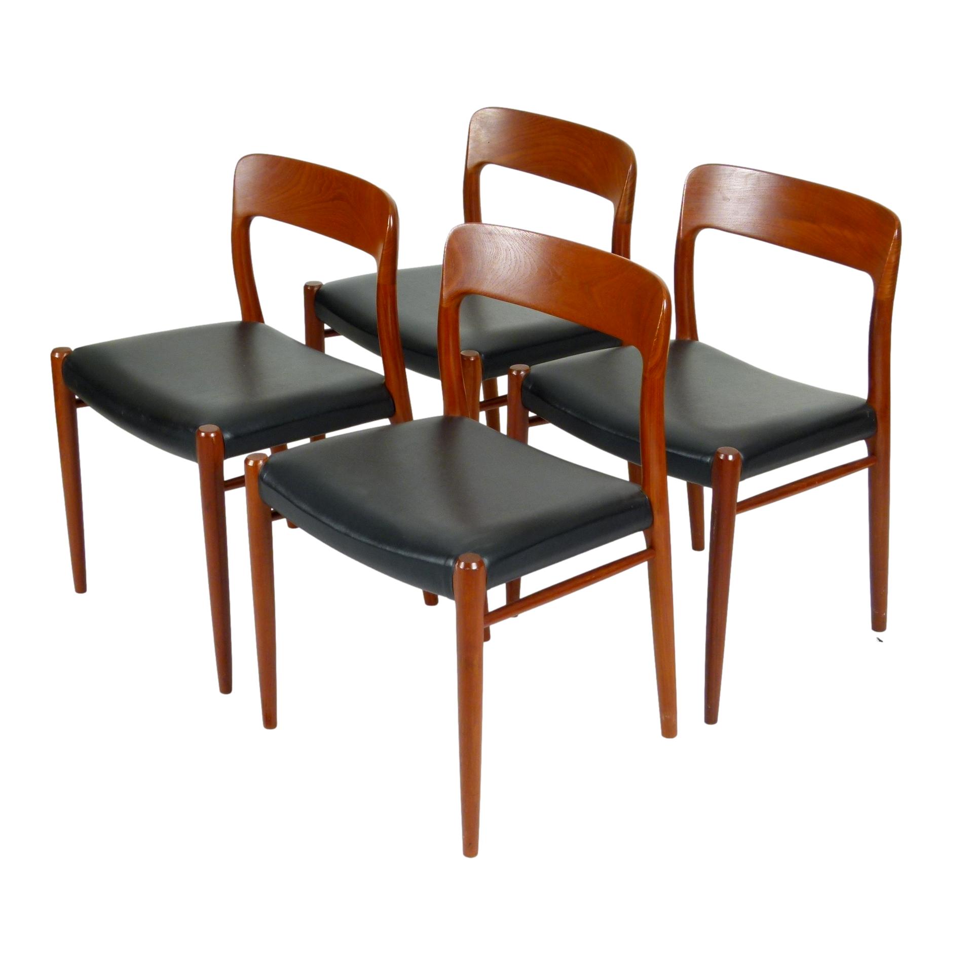 Set of 4 Niels Moller Model 75 Teak Dining Chairs at City Issue