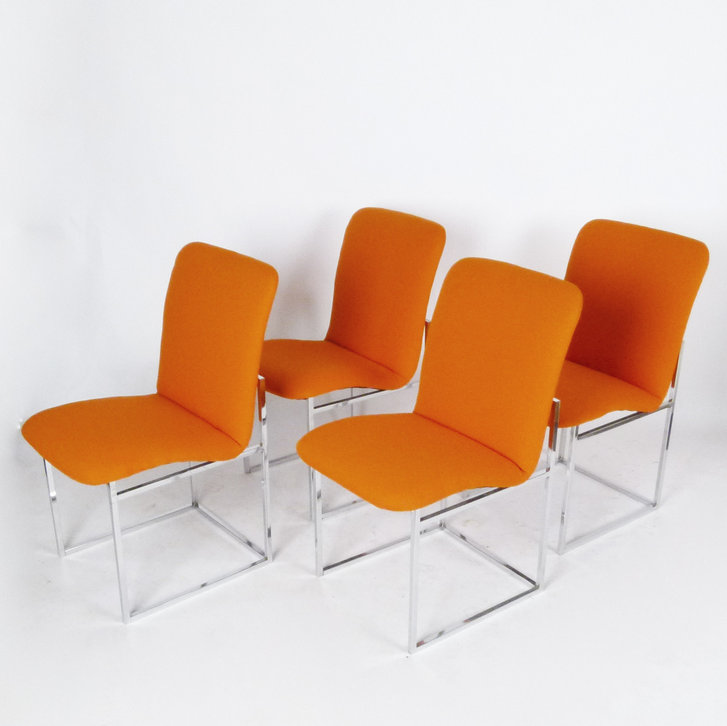 milo baughman chrome dining chairs